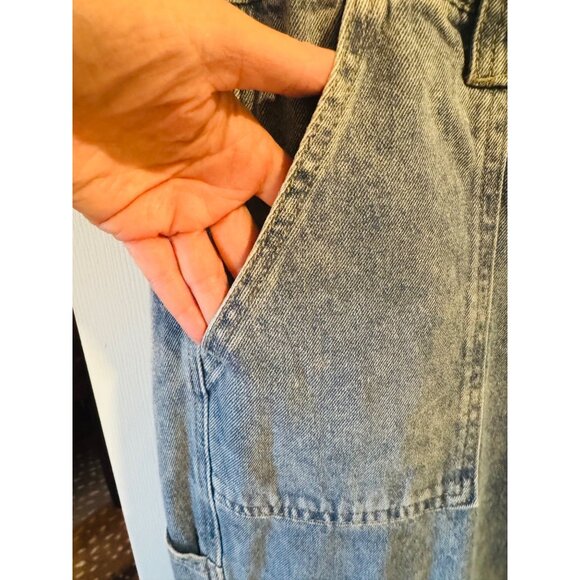 Tapata Wide Leg Blue Denim Cargo Jeans L 34" Inseam Elastic Waist Pockets Casual - Picture 10 of 10